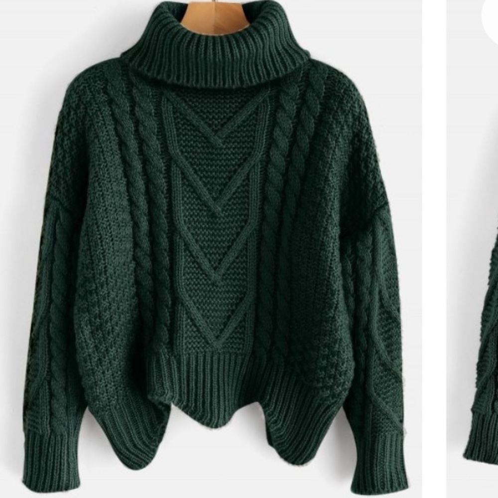 Zaful Cable Knit Turtleneck Sweater